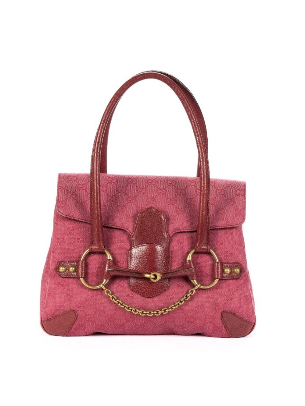 Gucci Horsebit Chain Pink Guccissima Nylon Shoulder Bag